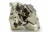 Gleaming Striated Cubic Pyrite Cluster - Peru #341551-1